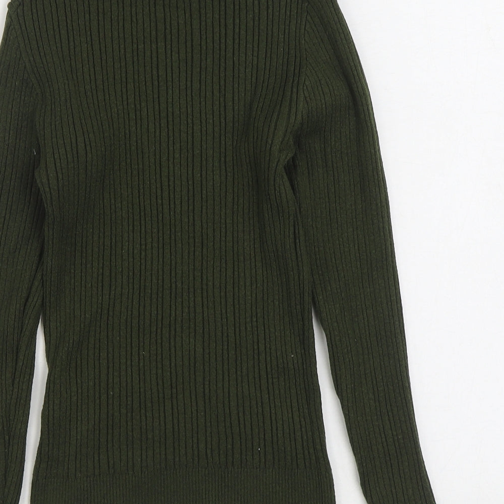 Primark Womens Green Roll Neck Viscose Pullover Jumper Size 10
