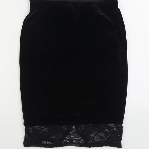Only Womens Black Polyester Straight & Pencil Skirt Size M - Lace detail