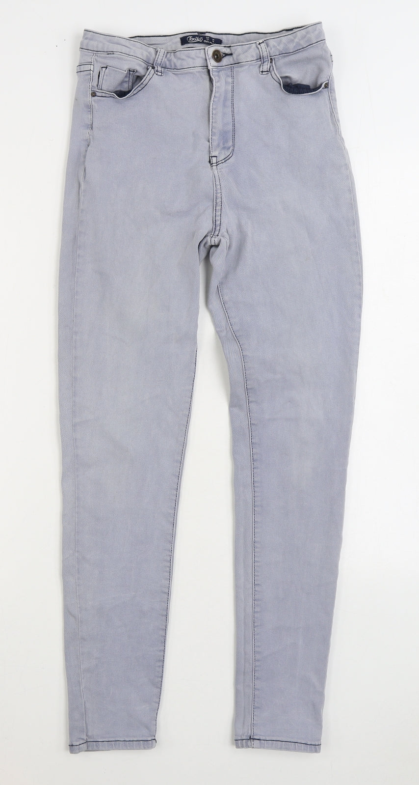 Toxik3 Girls Blue Cotton Skinny Jeans Size 14 Years Regular Zip