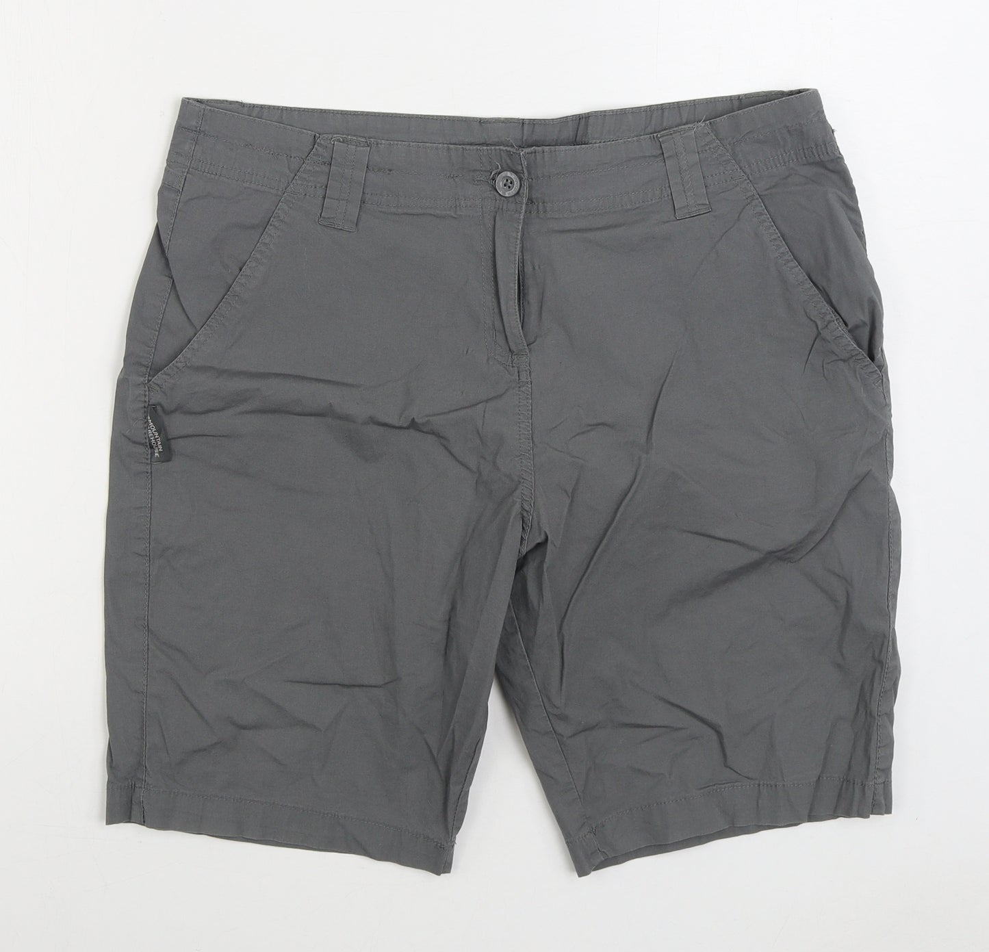 Mountain Warehouse Womens Grey Cotton Cargo Shorts Size 16 L10 in Regular Zip