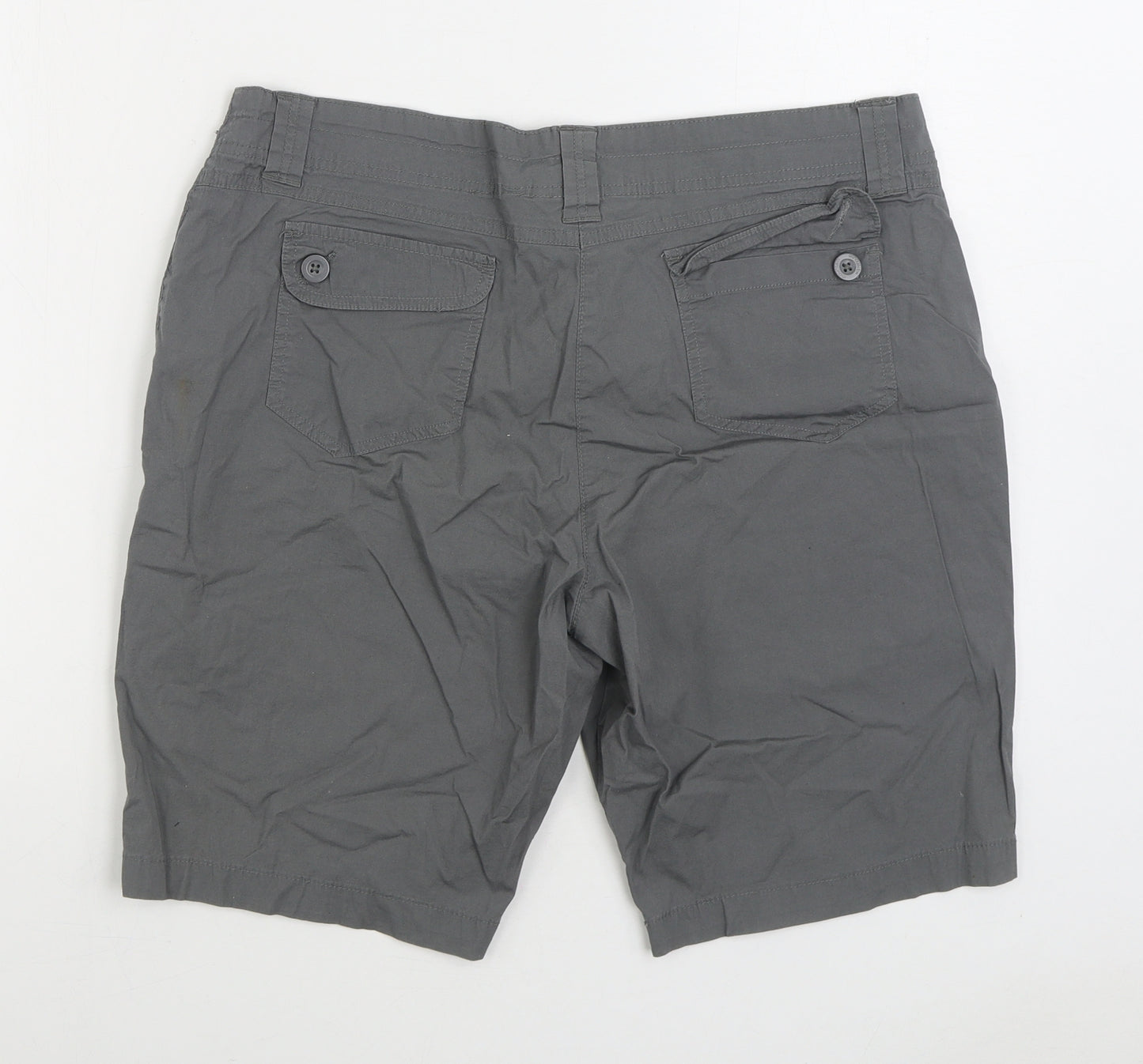 Mountain Warehouse Womens Grey Cotton Cargo Shorts Size 16 L10 in Regular Zip