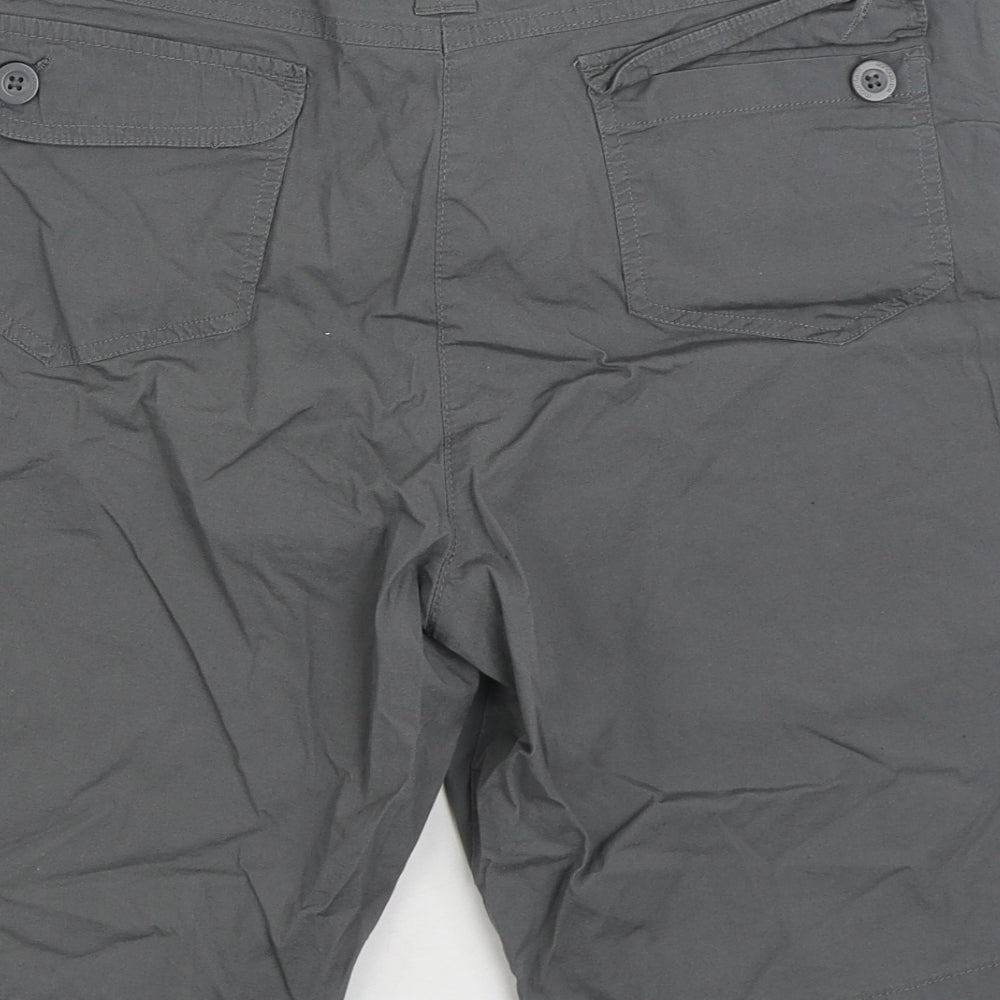 Mountain Warehouse Womens Grey Cotton Cargo Shorts Size 16 L10 in Regular Zip