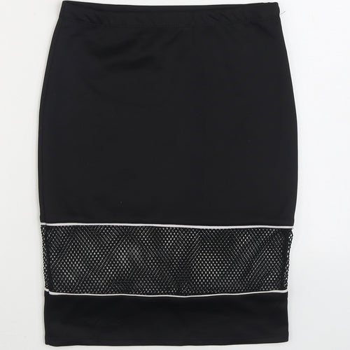 Papaya Womens Black Polyester Straight & Pencil Skirt Size M