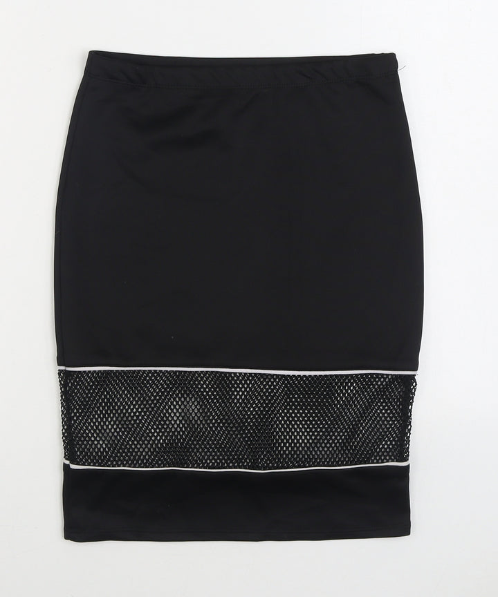Papaya Womens Black Polyester Straight & Pencil Skirt Size M