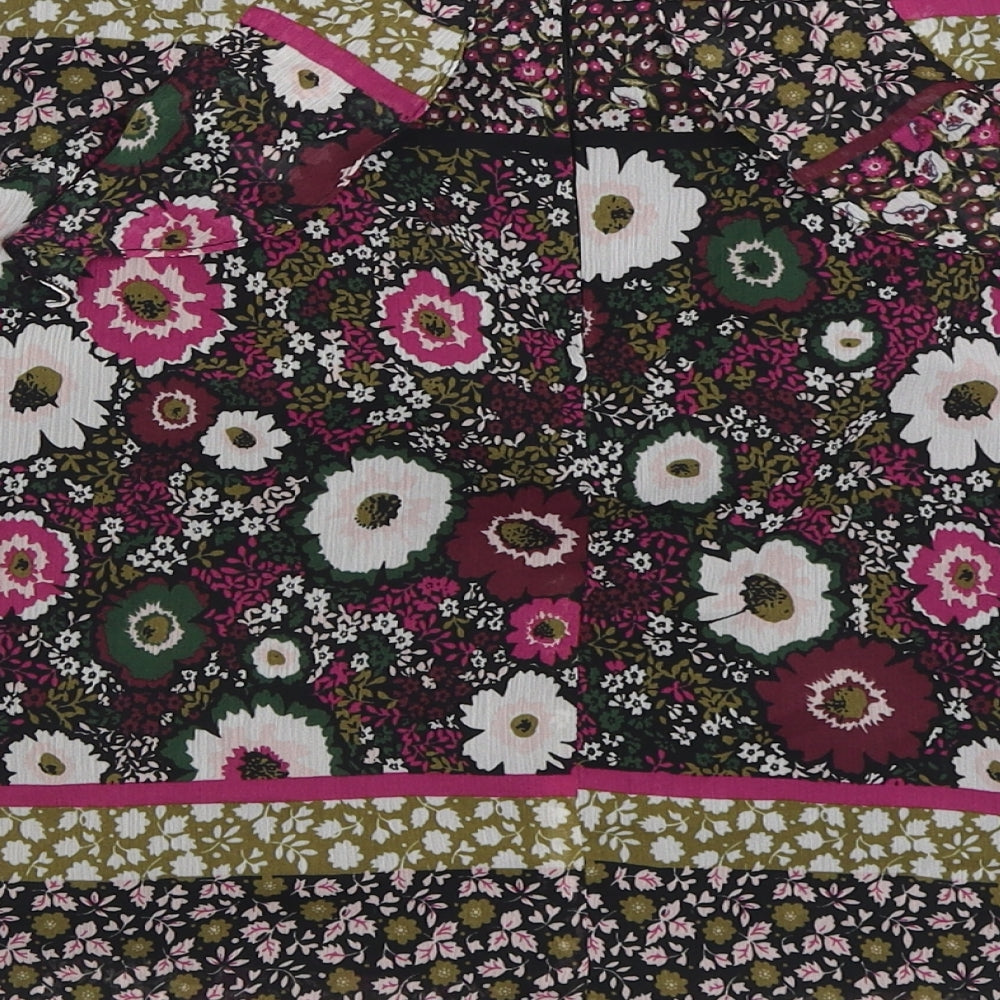 River Island Womens Multicoloured Floral Polyester A-Line Skirt Size 8 Zip