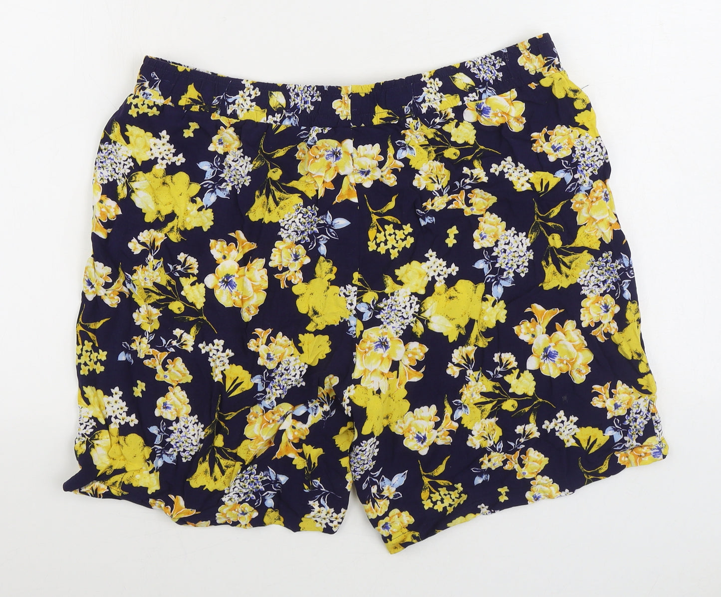 Classics Womens Multicoloured Floral Viscose Sweat Shorts Size 18 L5 in Regular Drawstring