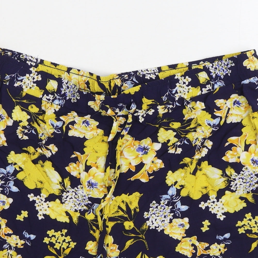 Classics Womens Multicoloured Floral Viscose Sweat Shorts Size 18 L5 in Regular Drawstring