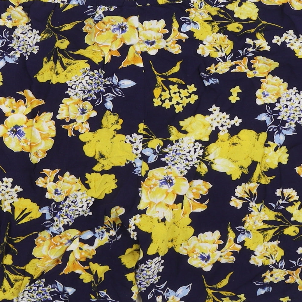 Classics Womens Multicoloured Floral Viscose Sweat Shorts Size 18 L5 in Regular Drawstring
