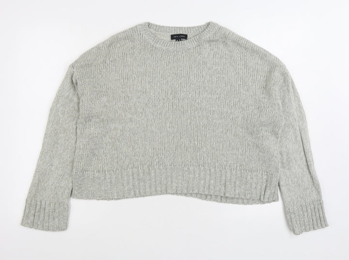 New Look Womens Grey Round Neck Acrylic Pullover Jumper Size M