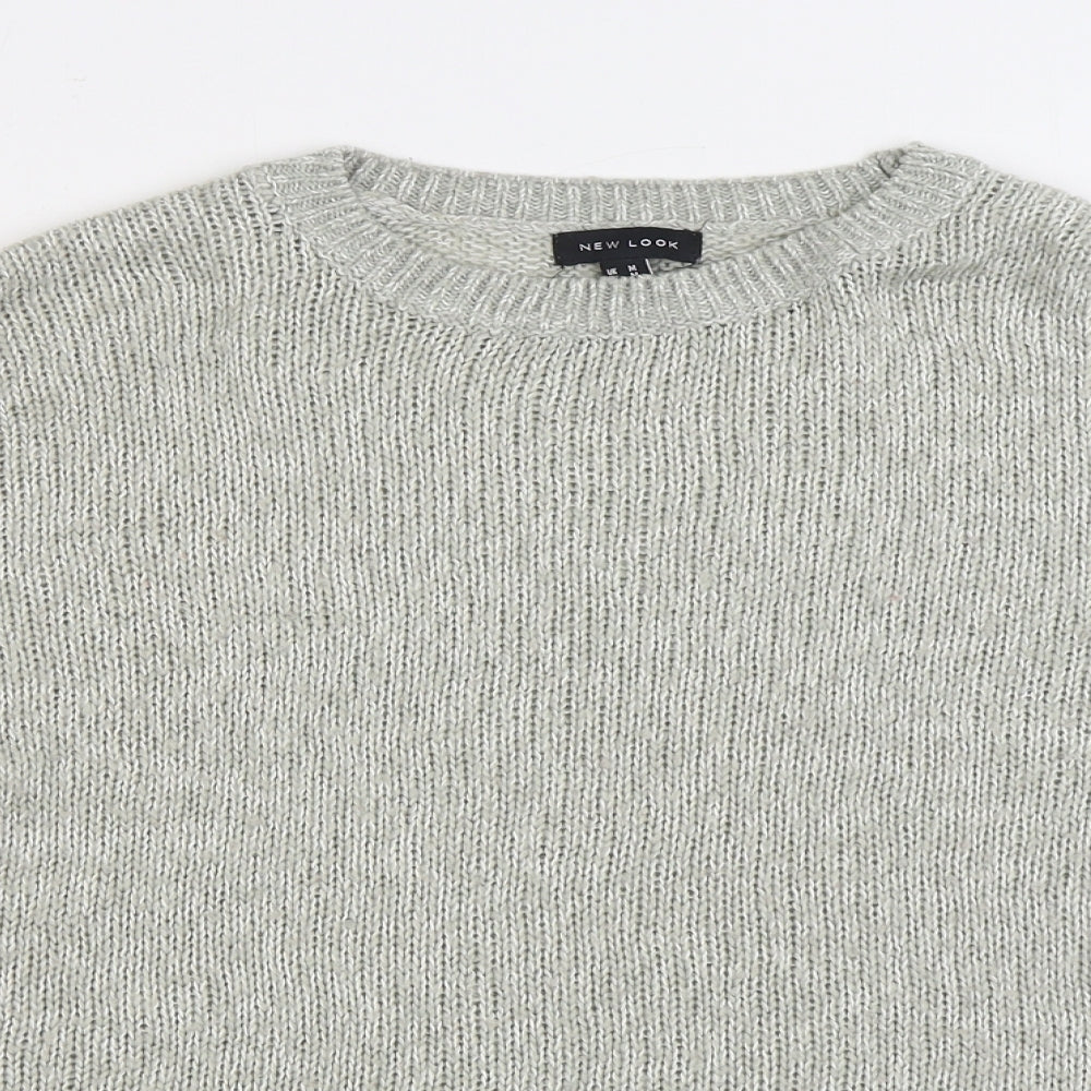 New Look Womens Grey Round Neck Acrylic Pullover Jumper Size M