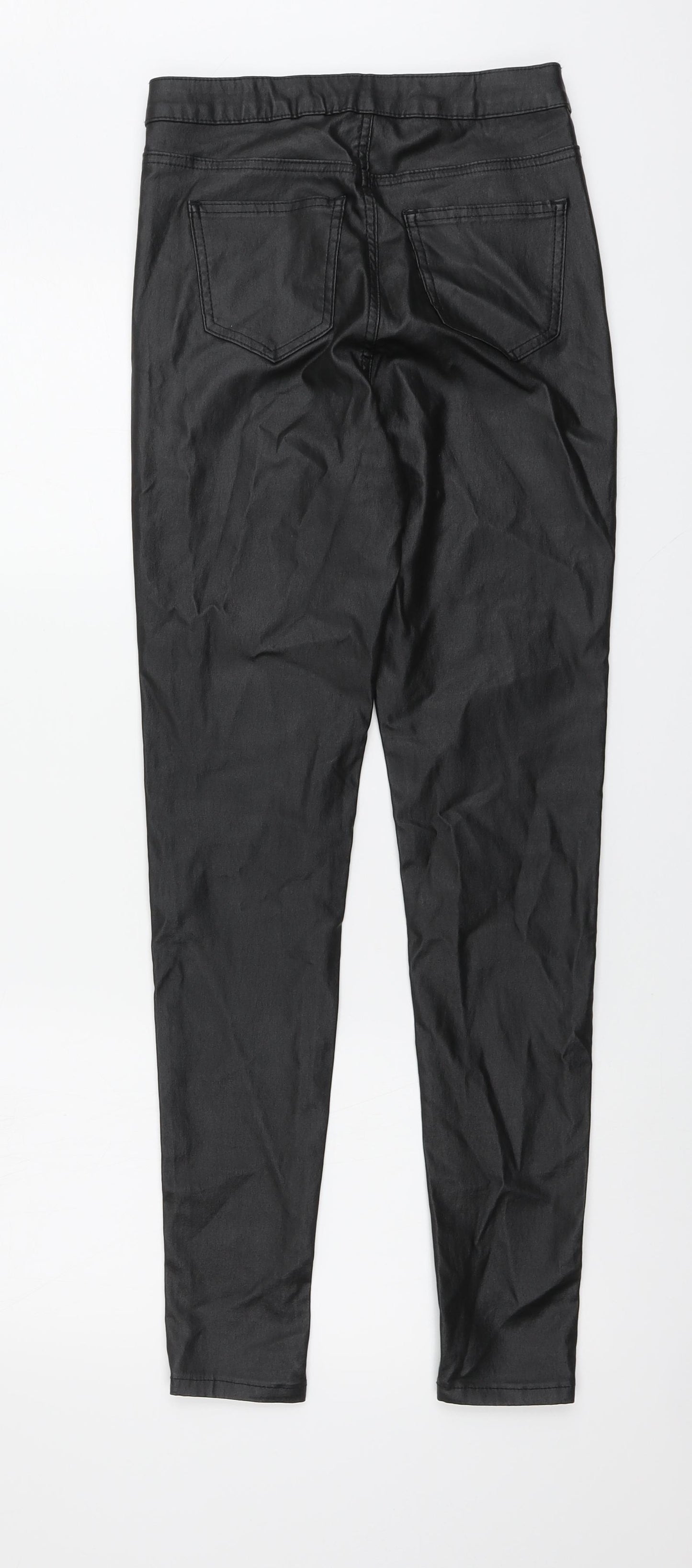 Quiz Womens Black Viscose Jegging Trousers Size 8 L29 in Regular Button