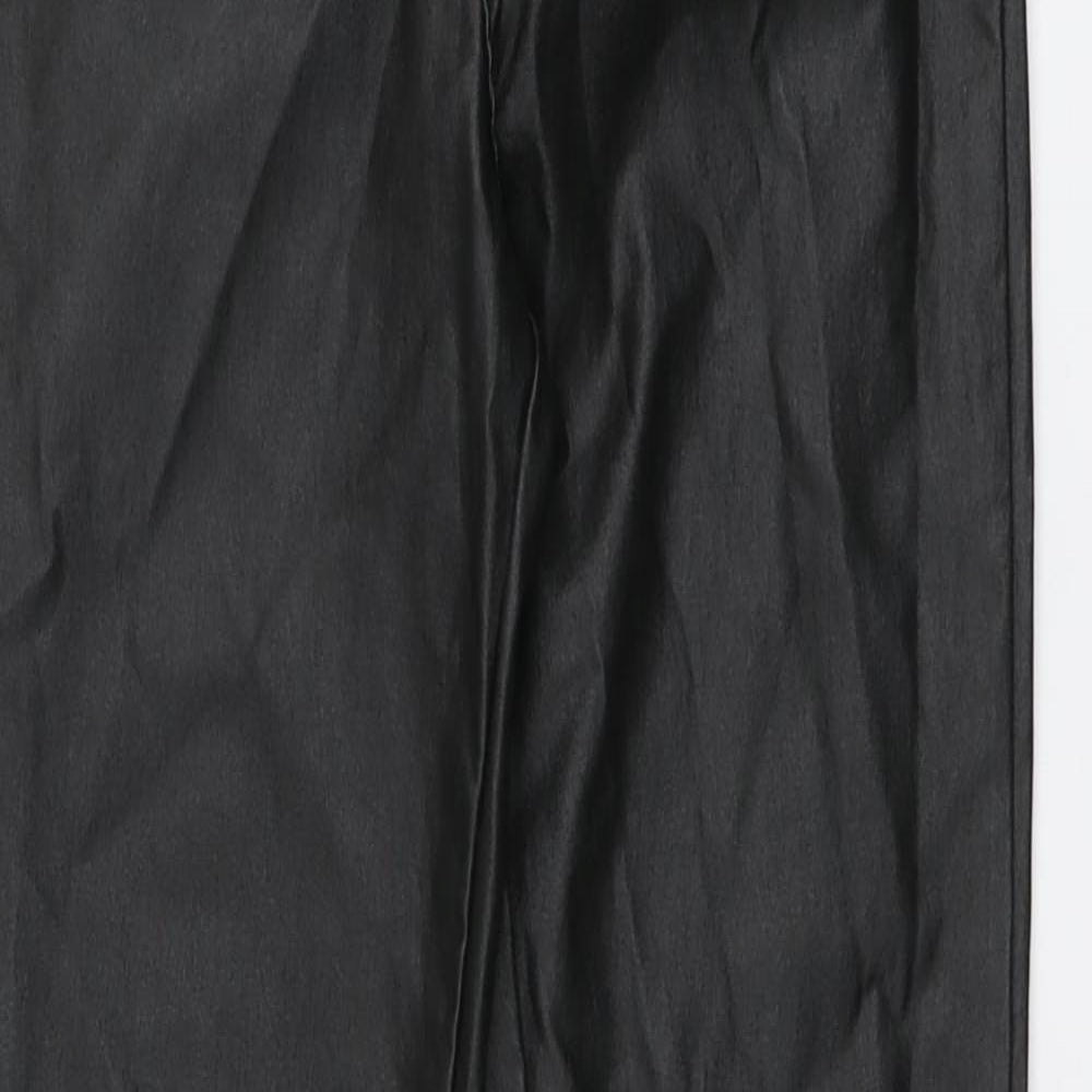 Quiz Womens Black Viscose Jegging Trousers Size 8 L29 in Regular Button