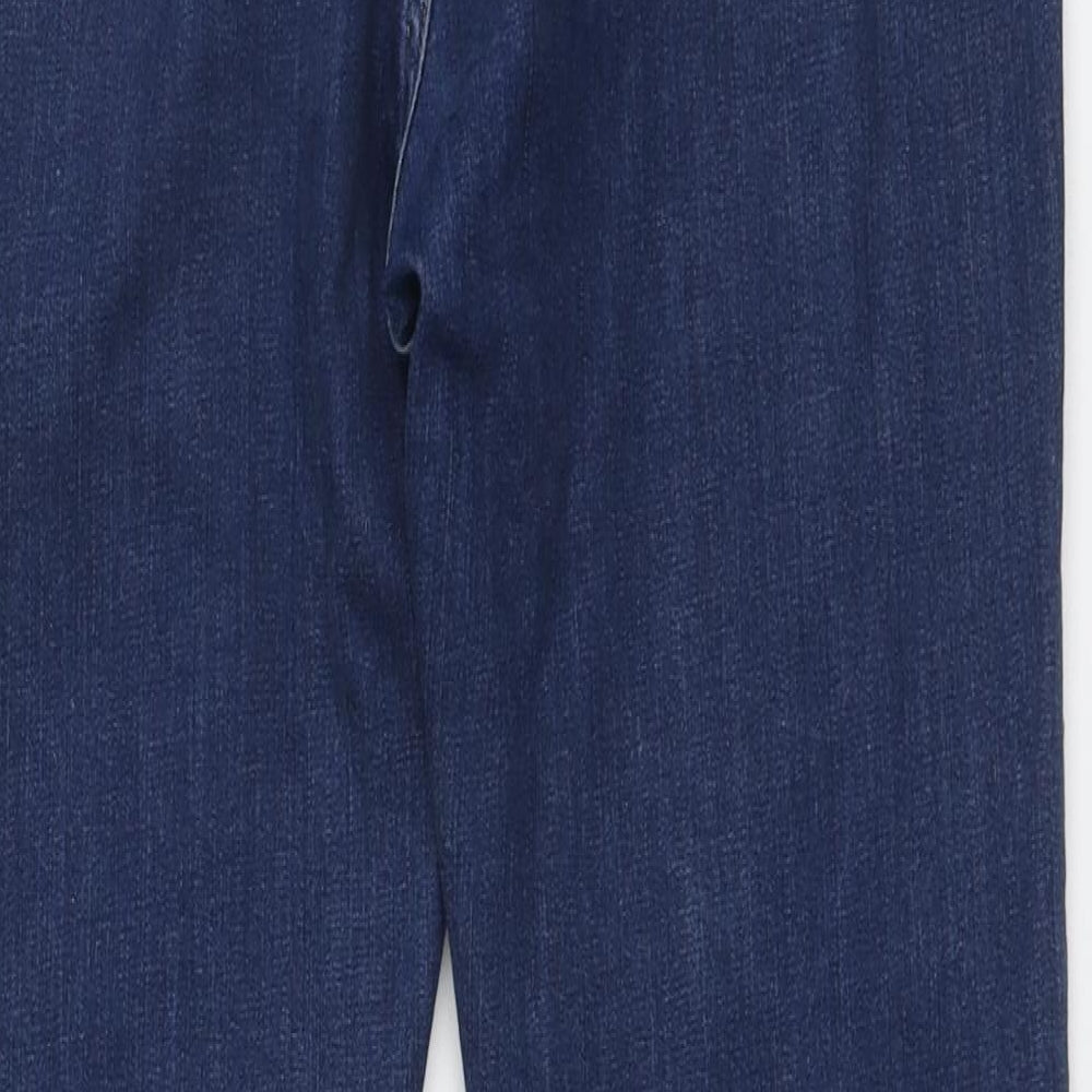 Marks and Spencer Womens Blue Cotton Skinny Jeans Size 14 L27 in Regular Button