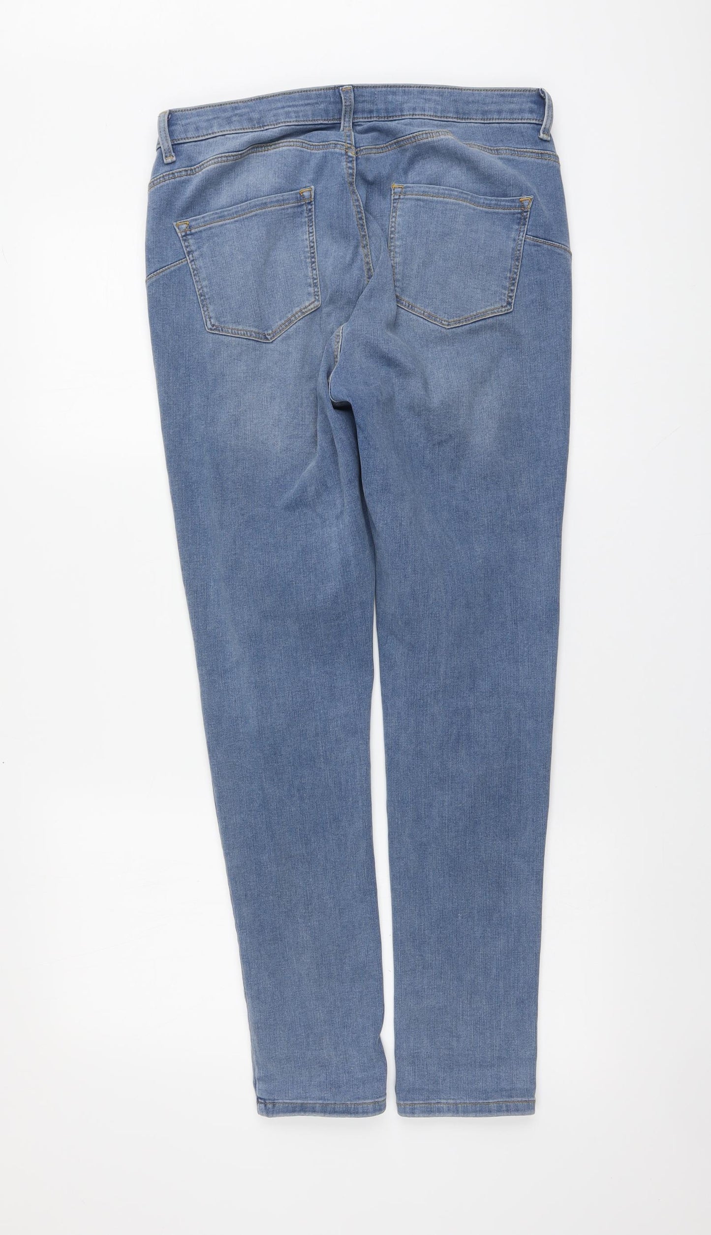 Dorothy Perkins Womens Blue Cotton Skinny Jeans Size 14 L29 in Regular Button