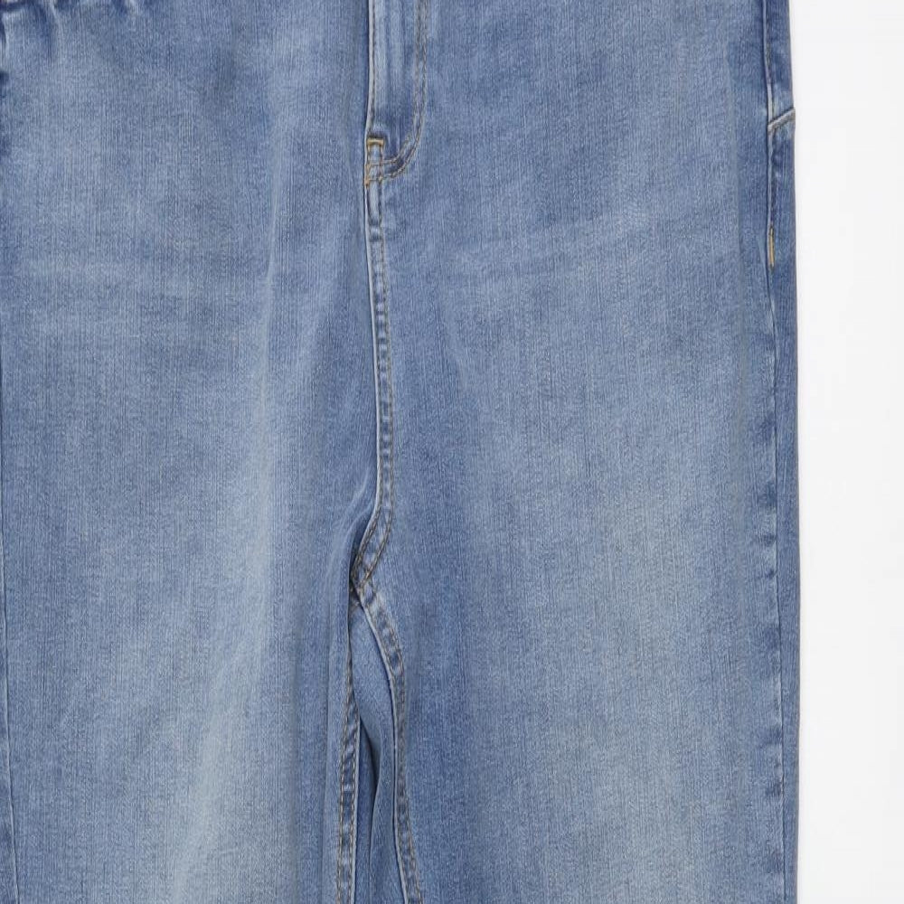 Dorothy Perkins Womens Blue Cotton Skinny Jeans Size 14 L29 in Regular Button