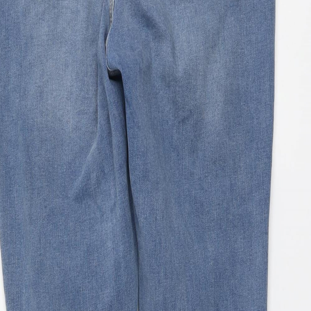 Dorothy Perkins Womens Blue Cotton Skinny Jeans Size 14 L29 in Regular Button