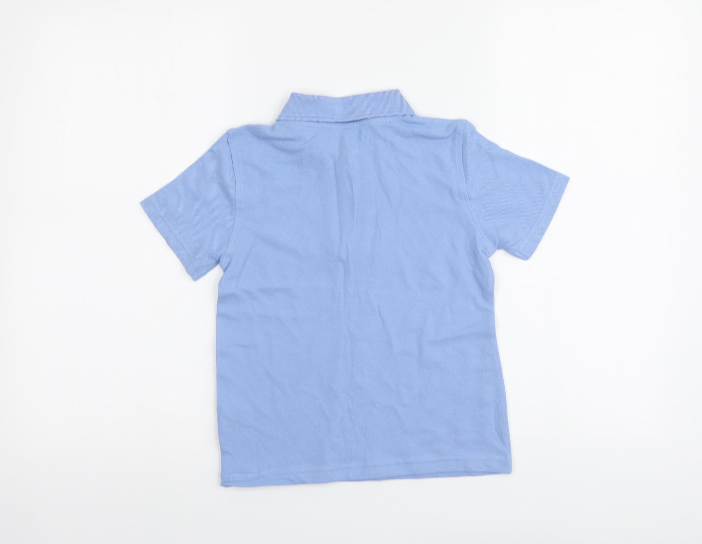 Dunnes Stores Boys Blue Cotton Basic Polo Size 5-6 Years Collared Button