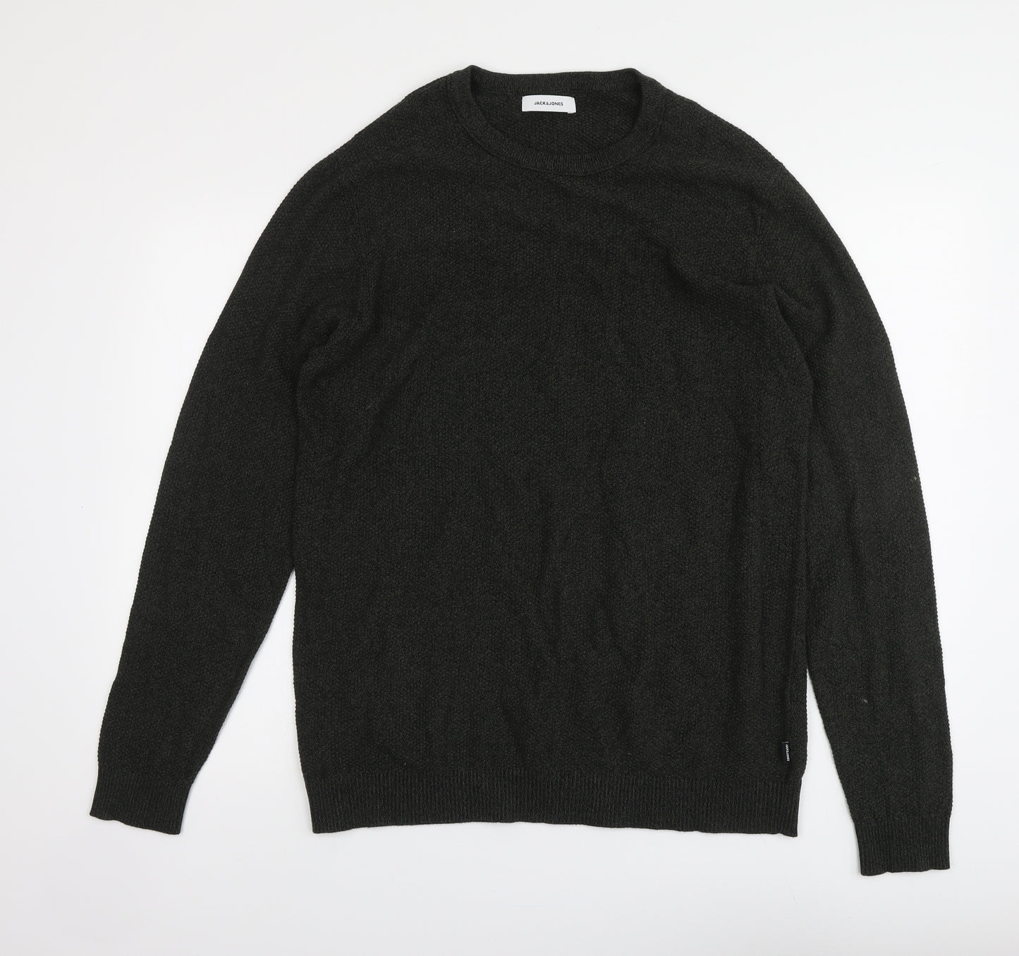 Jack&Jiones Mens Green Round Neck Cotton Pullover Jumper Size XL