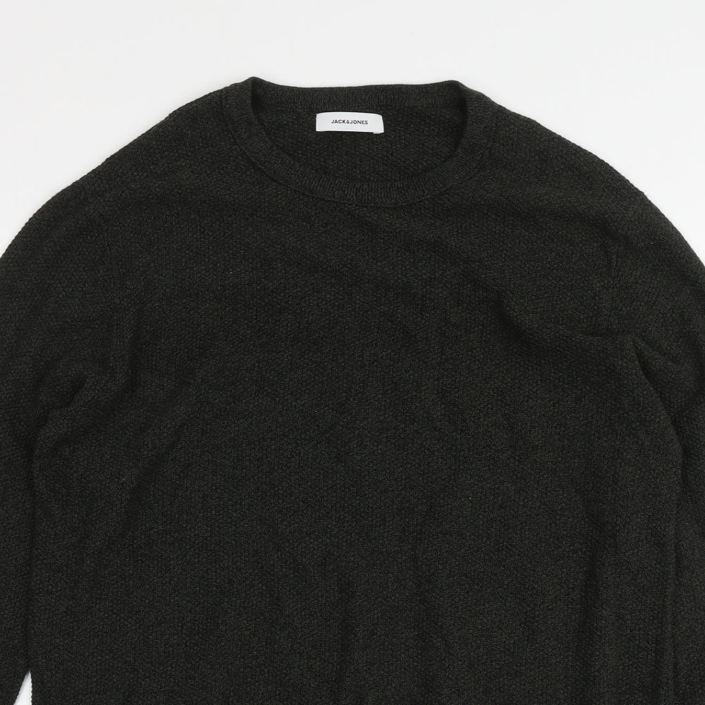 Jack&Jiones Mens Green Round Neck Cotton Pullover Jumper Size XL