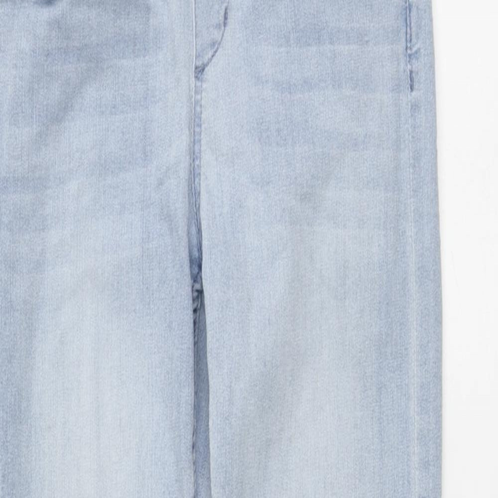 H&M Girls Blue Cotton Jogger Trousers Size 9-10 Years Regular Button