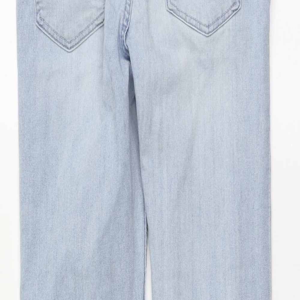 H&M Girls Blue Cotton Jogger Trousers Size 9-10 Years Regular Button