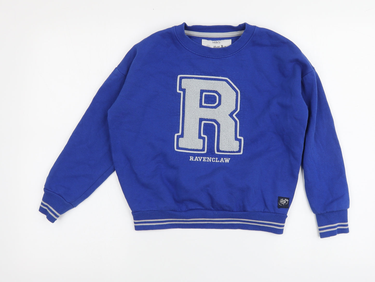 Marks and Spencer Boys Blue Cotton Pullover Hoodie Size 8-9 Years - Ravenclaw Harry Potter