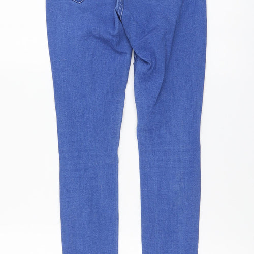 Girl Vivi Womens Blue Cotton Skinny Jeans Size 8 L29 in Regular Button