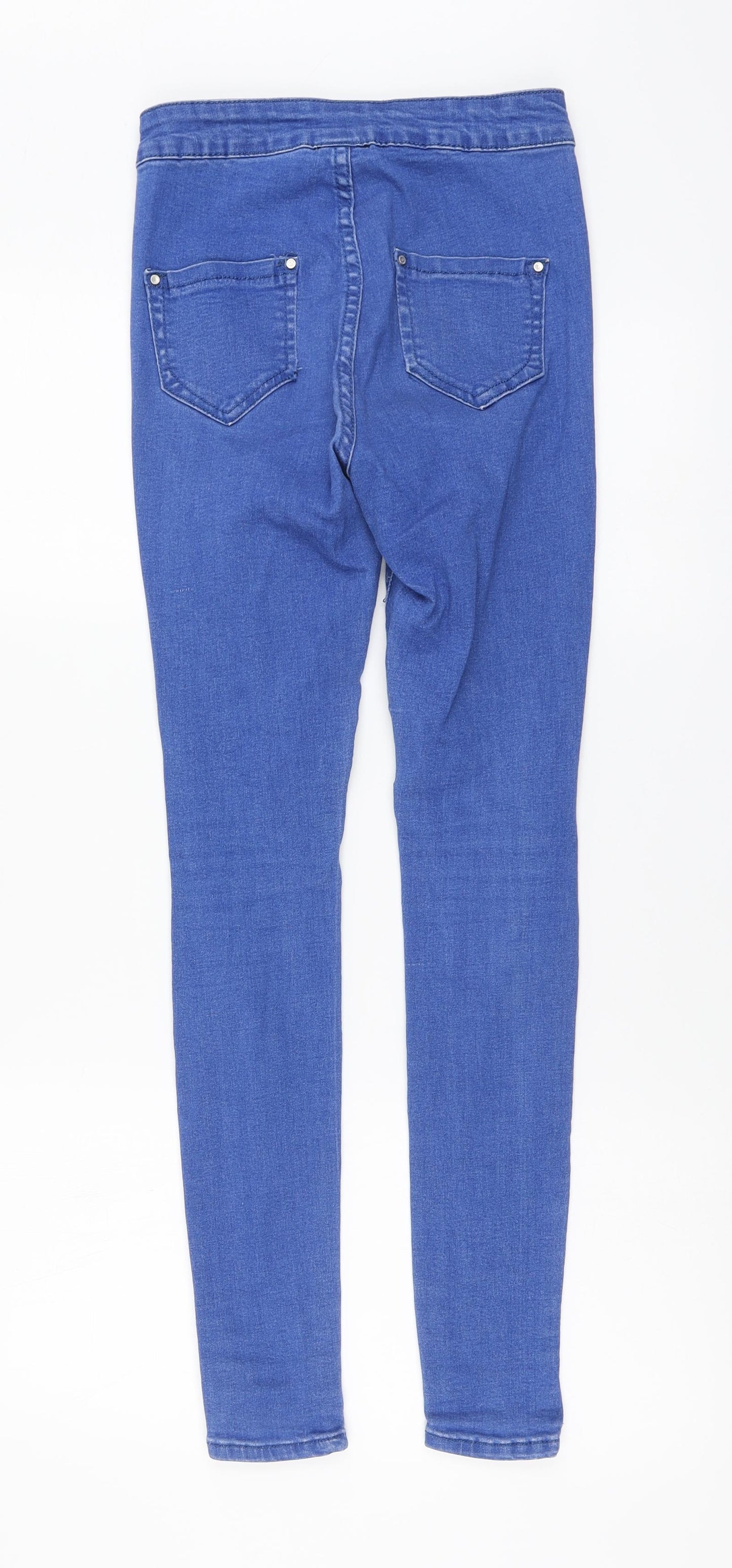 Girl Vivi Womens Blue Cotton Skinny Jeans Size 8 L29 in Regular Button