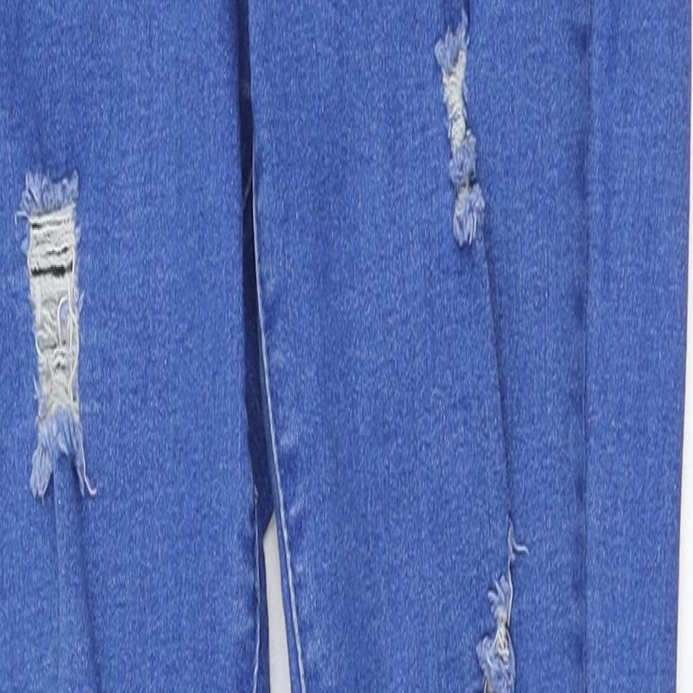Girl Vivi Womens Blue Cotton Skinny Jeans Size 8 L29 in Regular Button