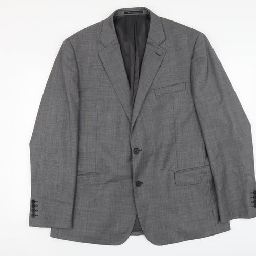 Paul Costelloe Mens Grey Wool Jacket Suit Jacket Size L