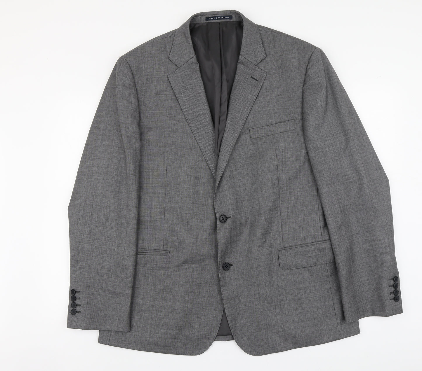 Paul Costelloe Mens Grey Wool Jacket Suit Jacket Size L