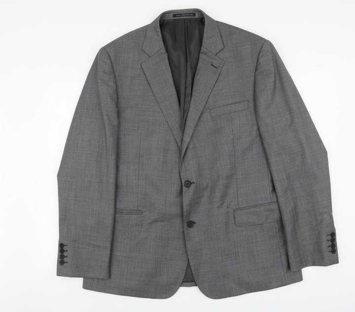 Paul Costelloe Mens Grey Wool Jacket Suit Jacket Size L