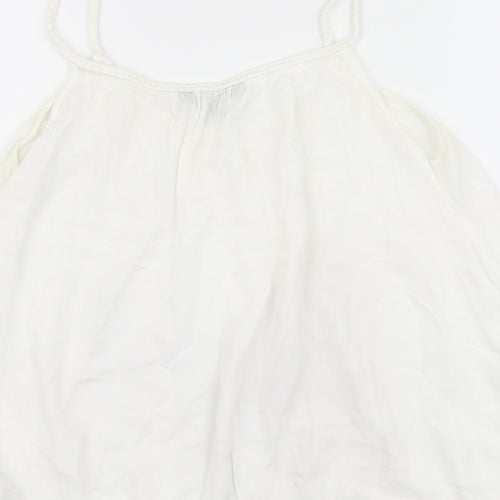 New Look Womens White Viscose Camisole Blouse Size 10 Round Neck