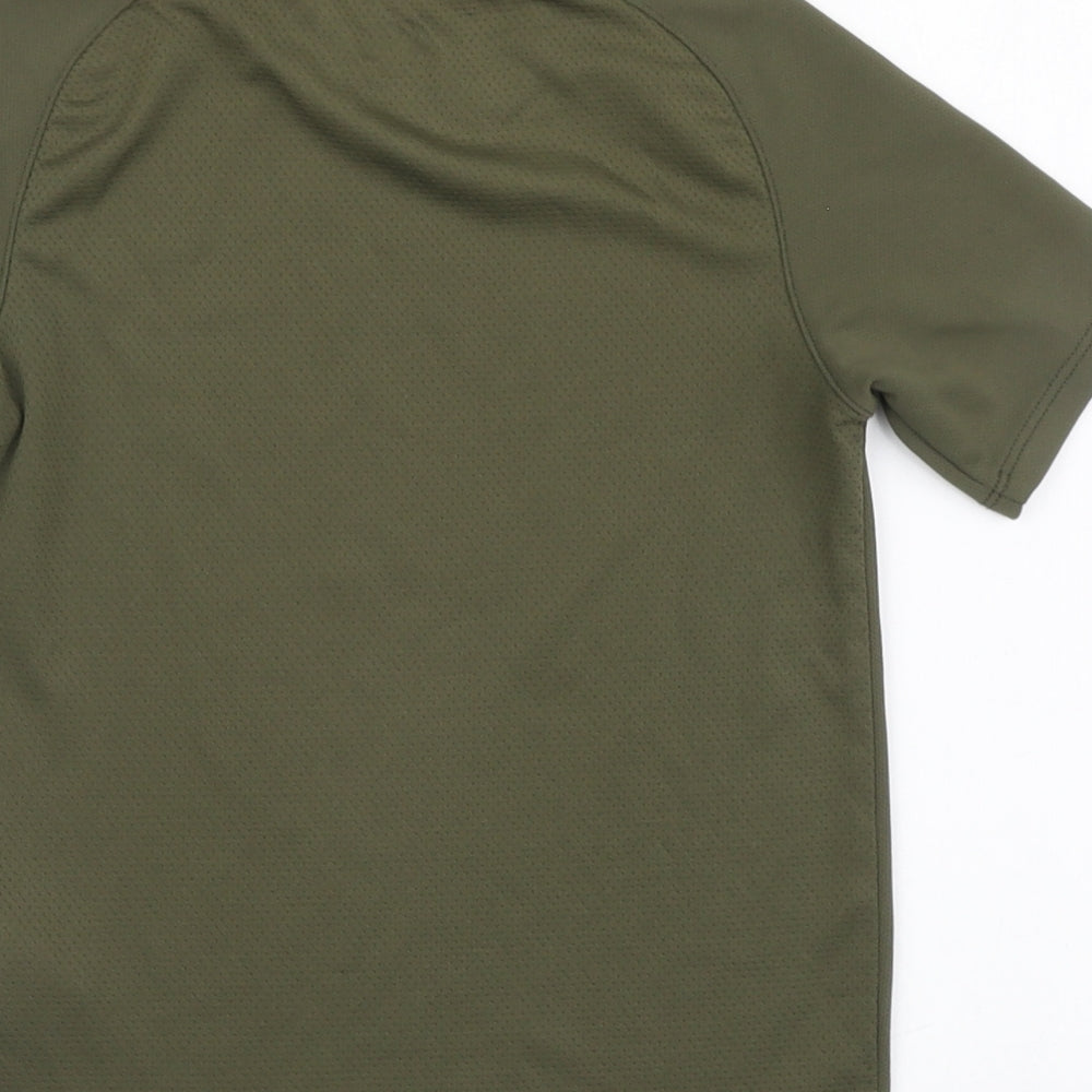 Canterbury Boys Green Polyester Basic Polo Size 6 Years Round Neck Button