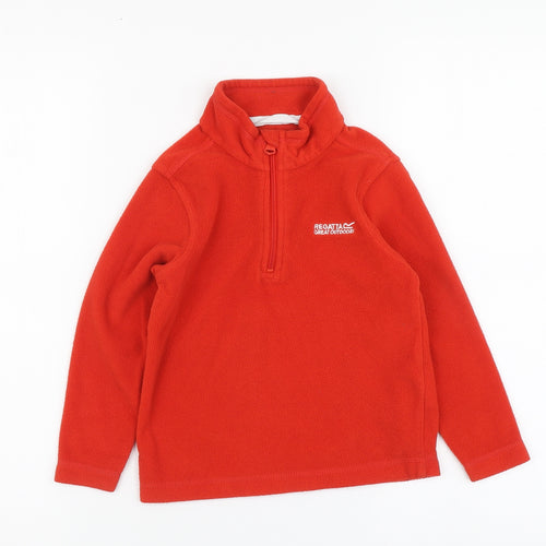 Regatta Boys Red Polyester Pullover Hoodie Size 5-6 Years Pullover