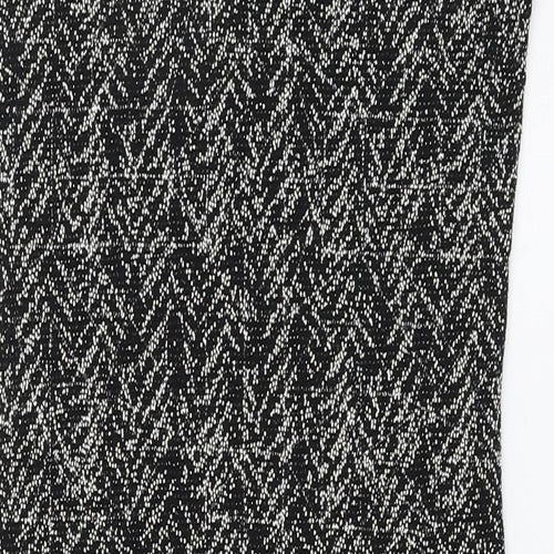 Quiz Womens Black Nylon A-Line Size 8 High Neck Button