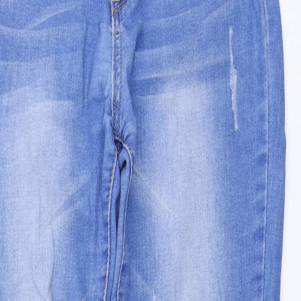 Girl Vivi Womens Blue Cotton Skinny Jeans Size S L27 in Regular Button