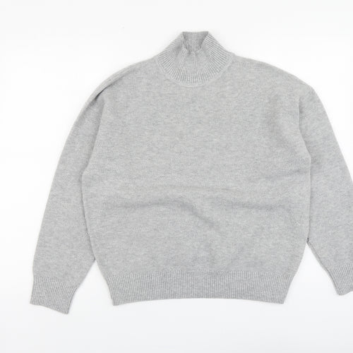 Marks and Spencer Womens Grey High Neck Polyester Pullover Jumper Size S