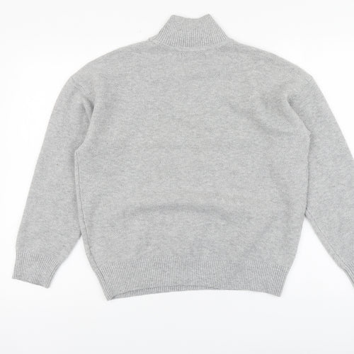 Marks and Spencer Womens Grey High Neck Polyester Pullover Jumper Size S