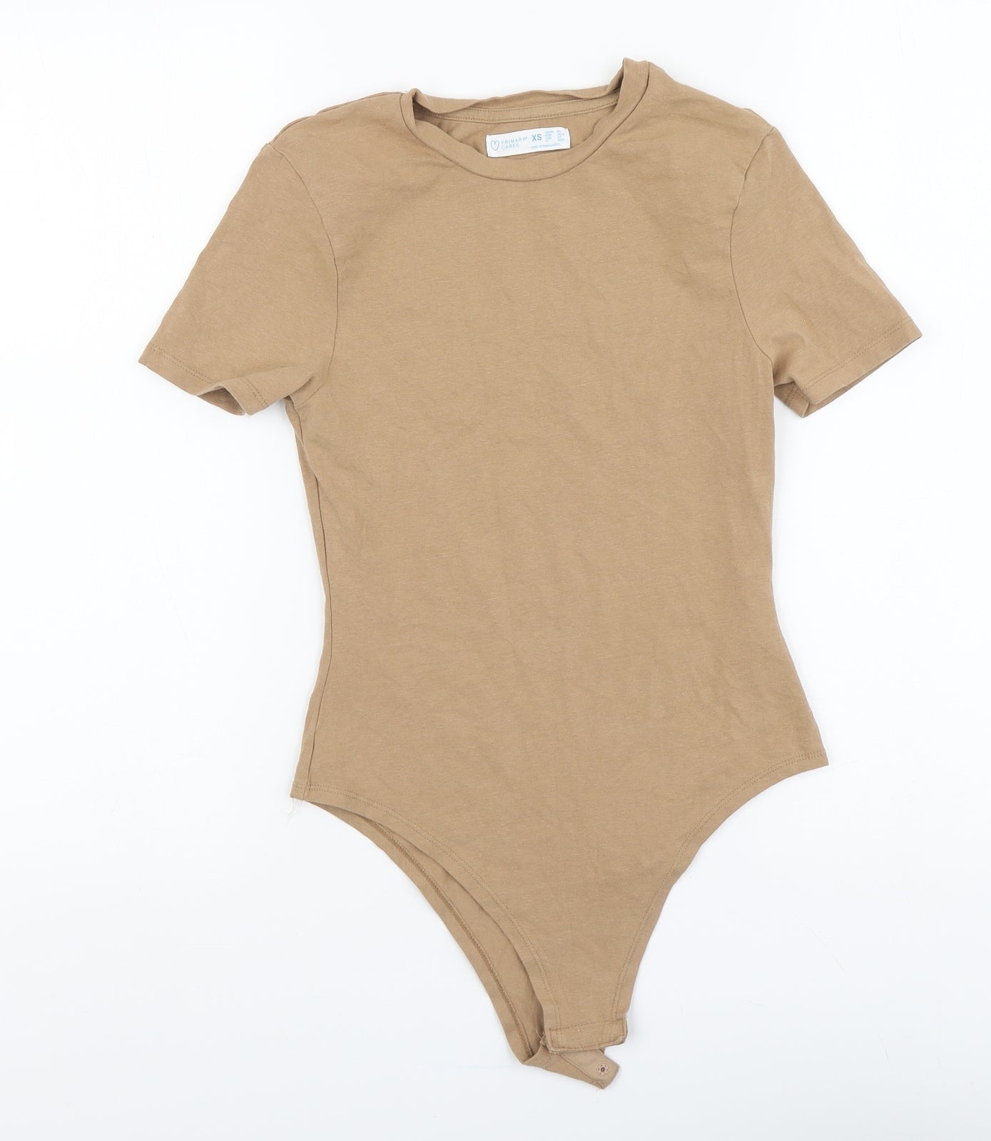 Primark Womens Brown Cotton Bodysuit One-Piece Size XS Snap