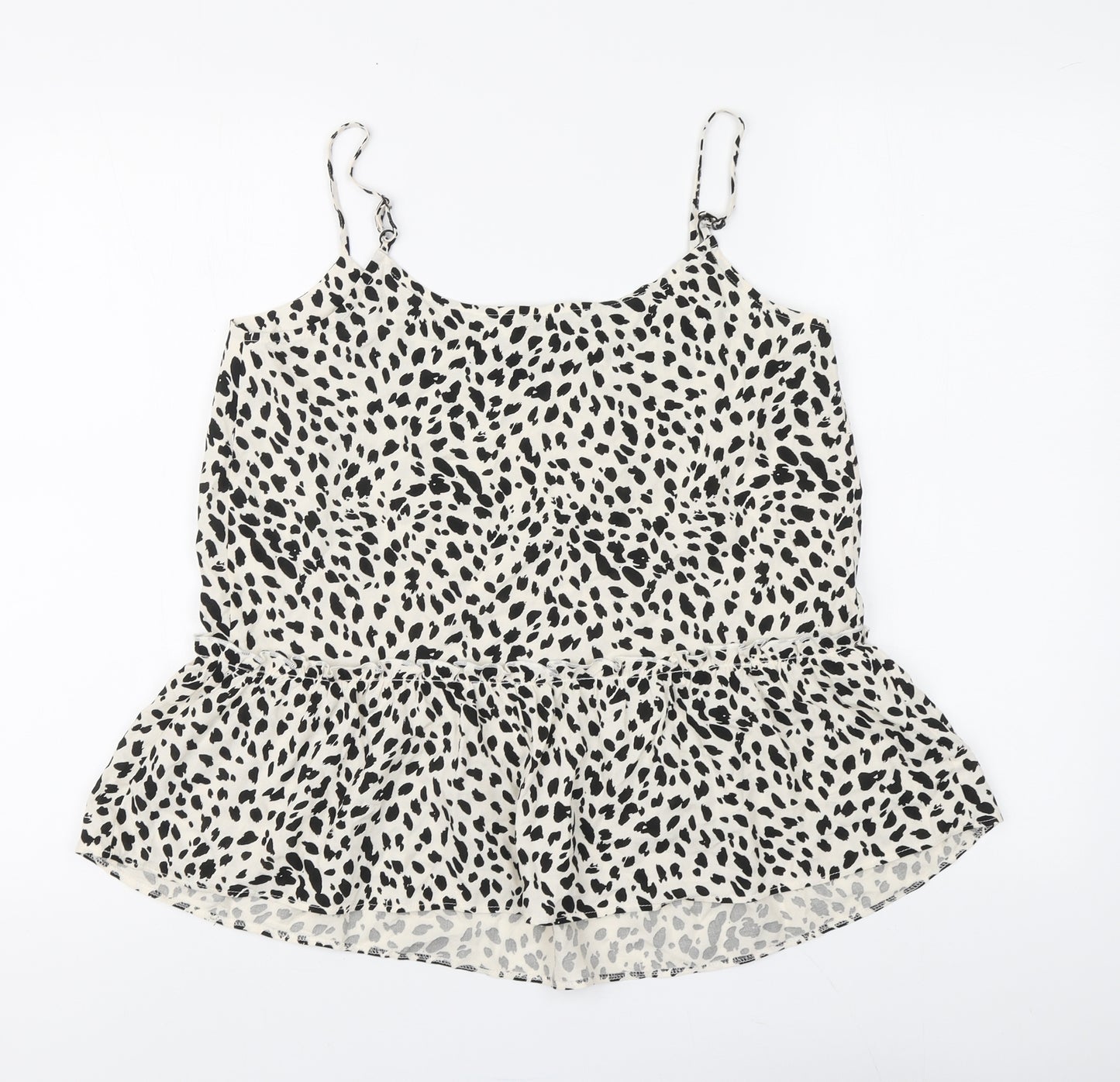 George Womens Beige Animal Print Viscose Basic Blouse Size 8 Round Neck - Cheetah Print