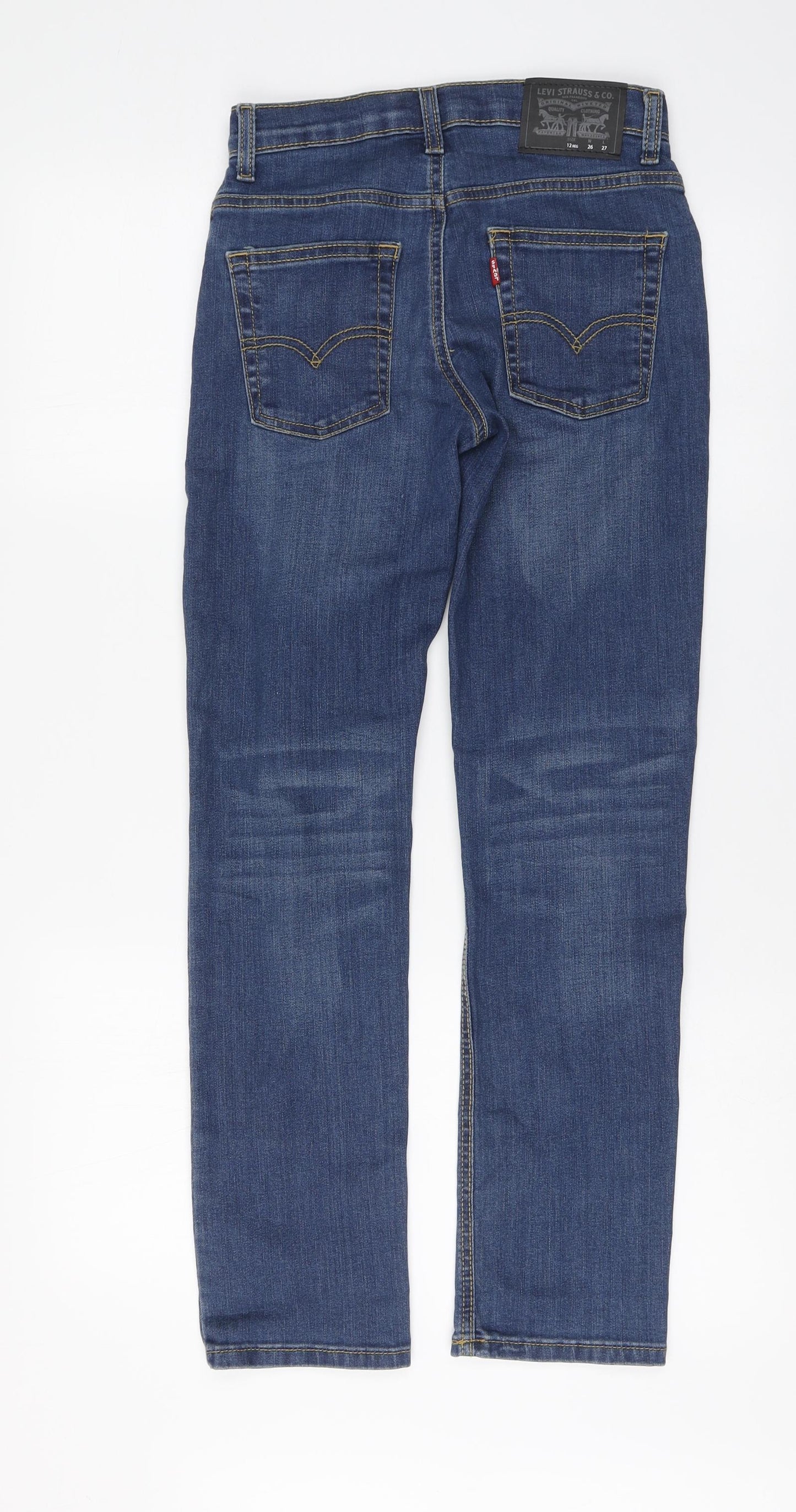 Levi's Womens Blue Cotton Skinny Jeans Size 12 L28 in Regular Button