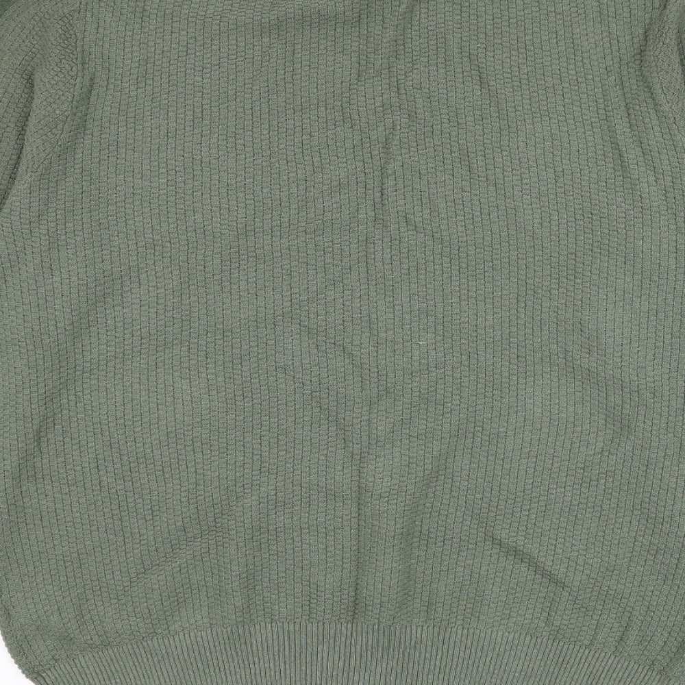 George Mens Green Round Neck Cotton Pullover Jumper Size XL