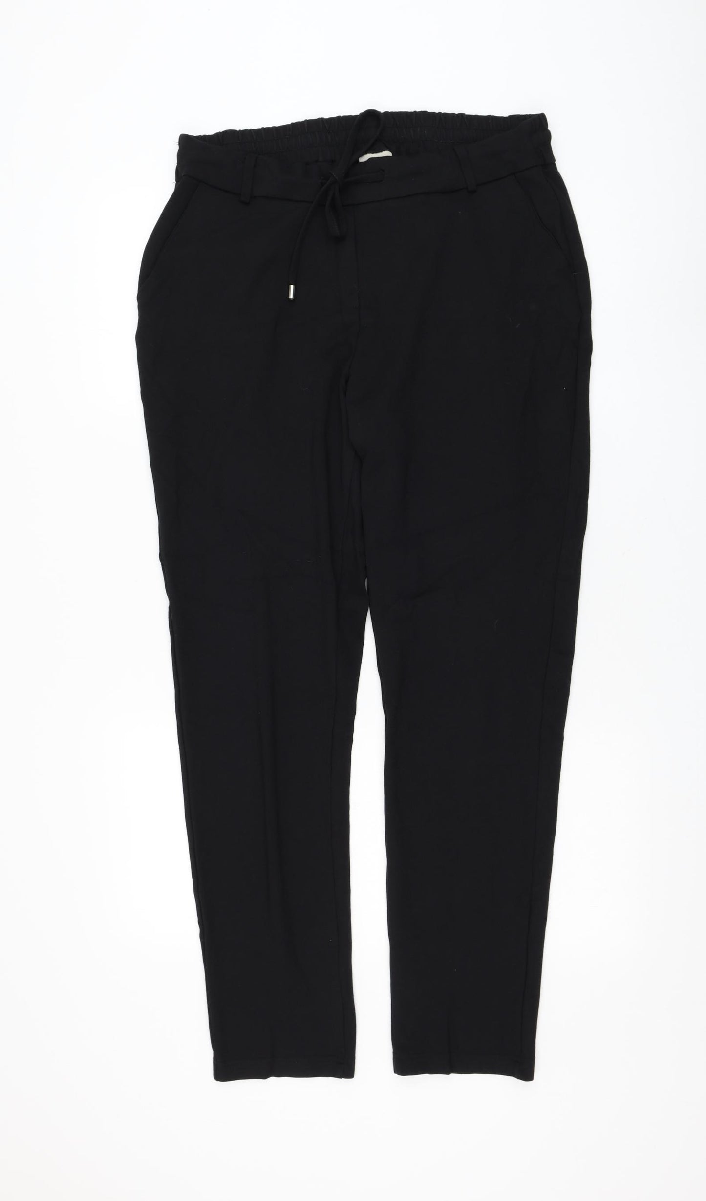 Coastline Womens Black Viscose Jogger Trousers Size L L29 in Regular Drawstring