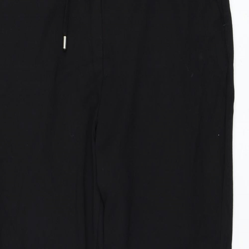 Coastline Womens Black Viscose Jogger Trousers Size L L29 in Regular Drawstring