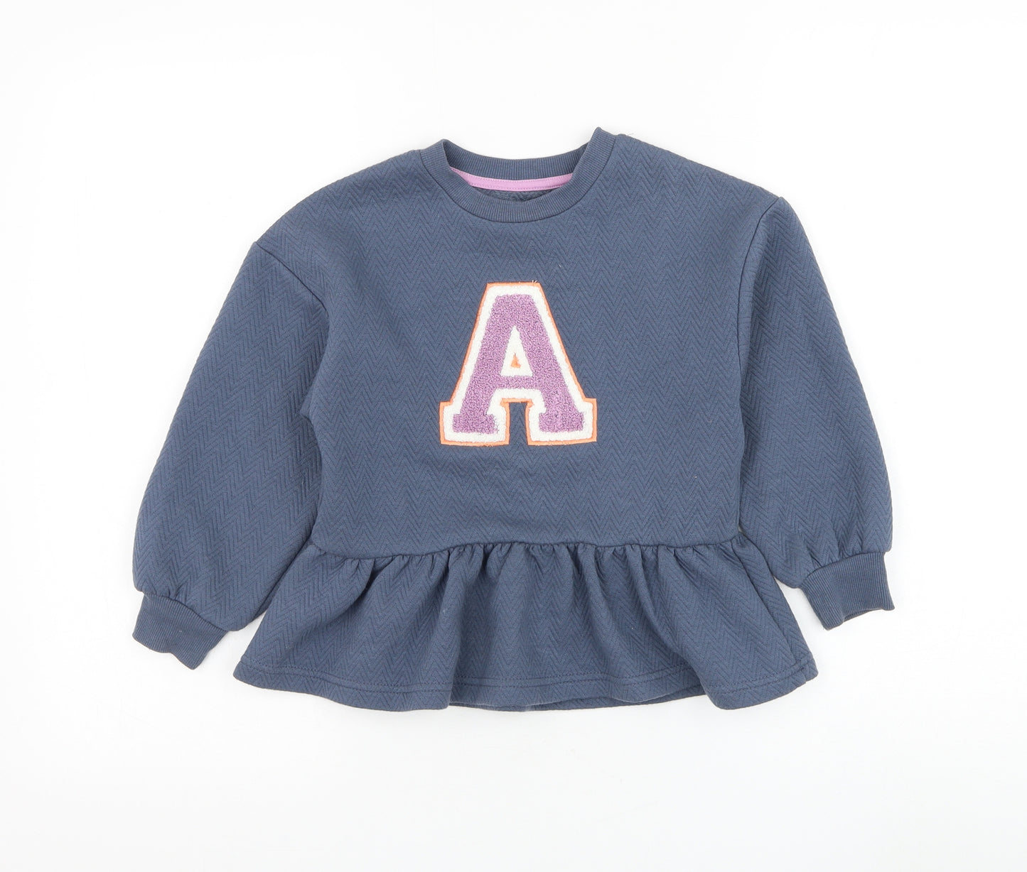 Primark Girls Blue Polyester Pullover Sweatshirt Size 5-6 Years Pullover - A