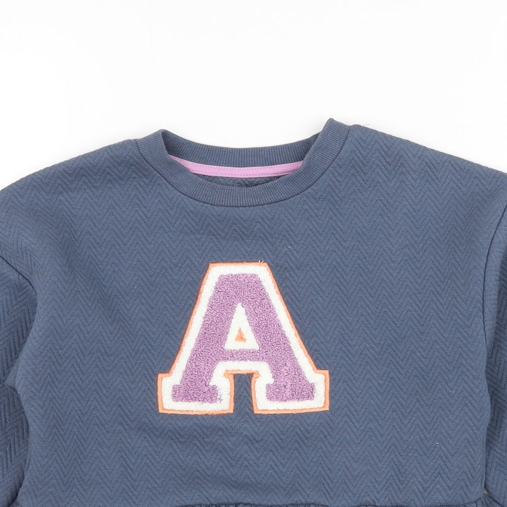 Primark Girls Blue Polyester Pullover Sweatshirt Size 5-6 Years Pullover - A
