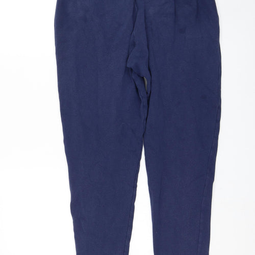 adidas Mens Blue Cotton Jogger Trousers Size M L27 in Regular Drawstring