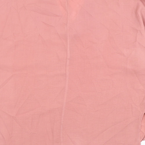 Peacocks Womens Pink Polyester Basic Blouse Size 10 V-Neck