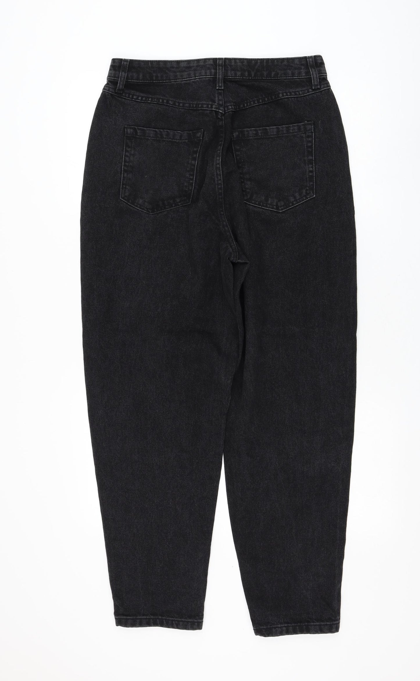La Redoute Womens Black Cotton Straight Jeans Size 12 L28 in Regular Zip